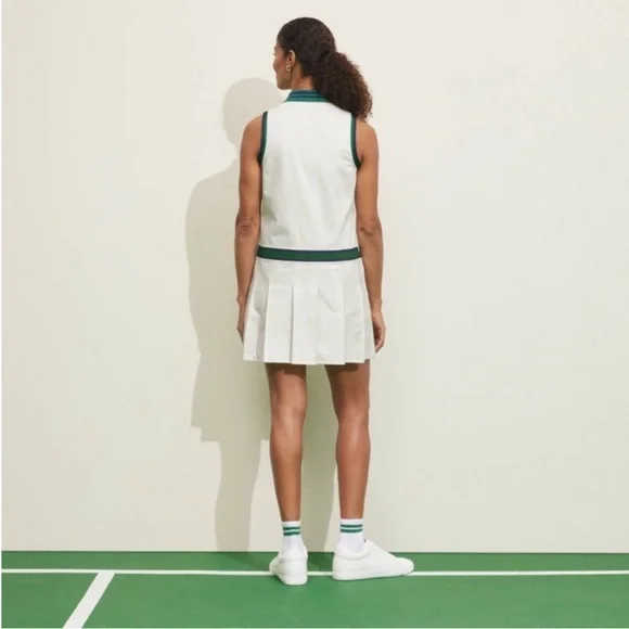 NWT Prince Pickleball Tennis Women's Collared White Pleated Dress, Size Medium - Picture 3 of 5